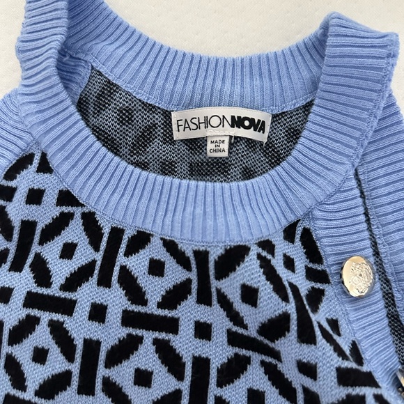 Tory Burch Blue Patterned Sweater and Pants Set - Picture 3 of 3